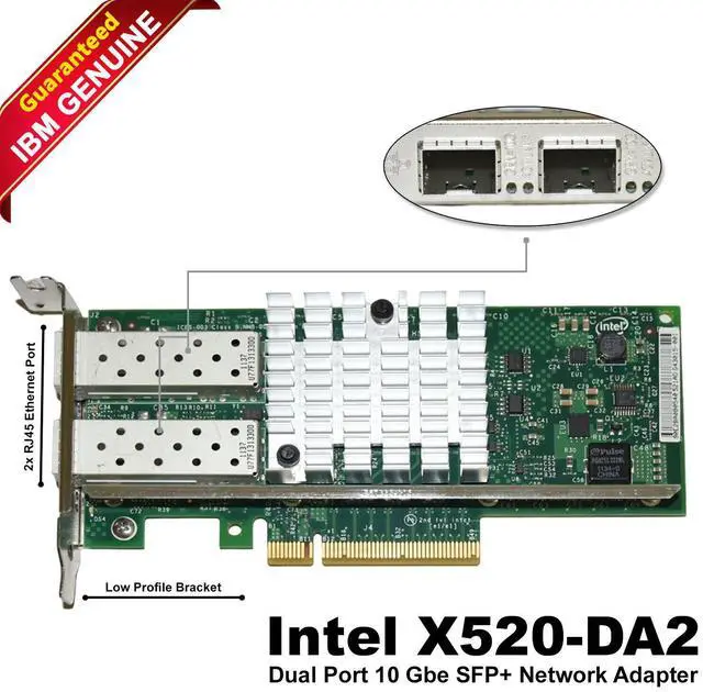 Main image of IBM 49Y7961 Intel X520-DA2 Dual Port 10GbE SFP+ Network Adapter Card