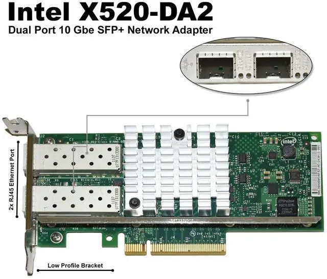 Alt view image 2 of 7 - IBM 49Y7961 Intel X520-DA2 Dual Port 10GbE SFP+ Network Adapter Card