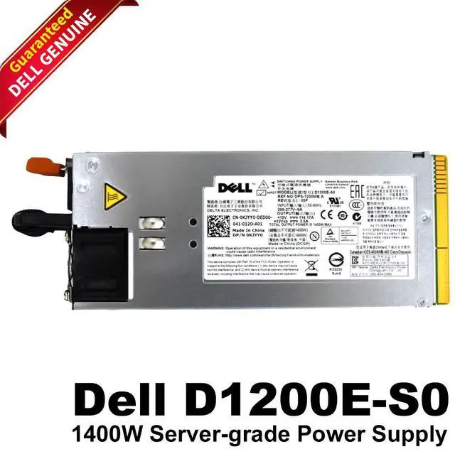 Main image of Dell PowerEdge C6100 1400W High-Efficiency Hot-Plug Power Supply KJYY0 D1200E-S0