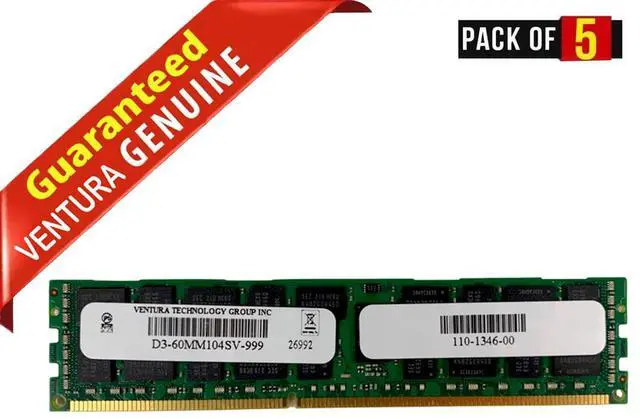 Main image of (NOT FOR HOME PC!) Lot X 5 Ventura D3-60MM104SV-999 5x8GB PC3-10600 ECC 2Rx4 110-1346-00 RAM Memory