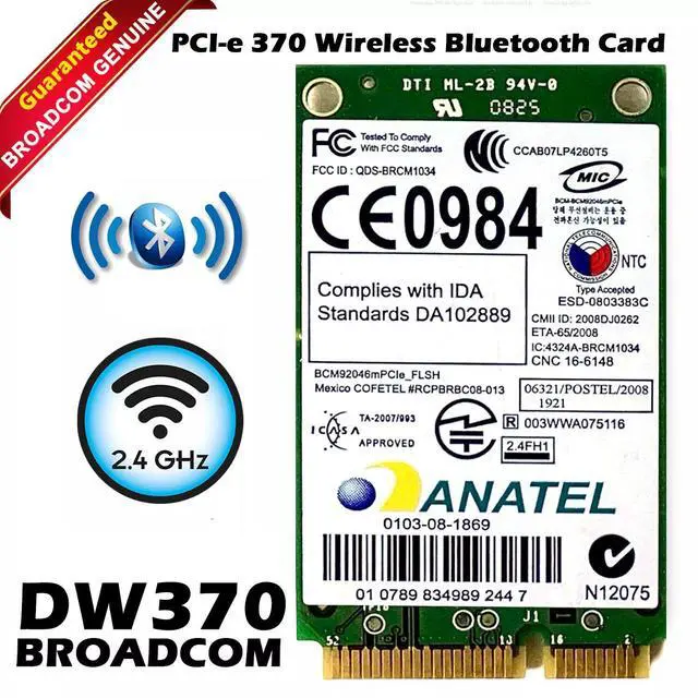 Main image of Lot x 10 Dell Latitude E5400 Mini PCI Express Wireless Bluetooth Card P560G PW87