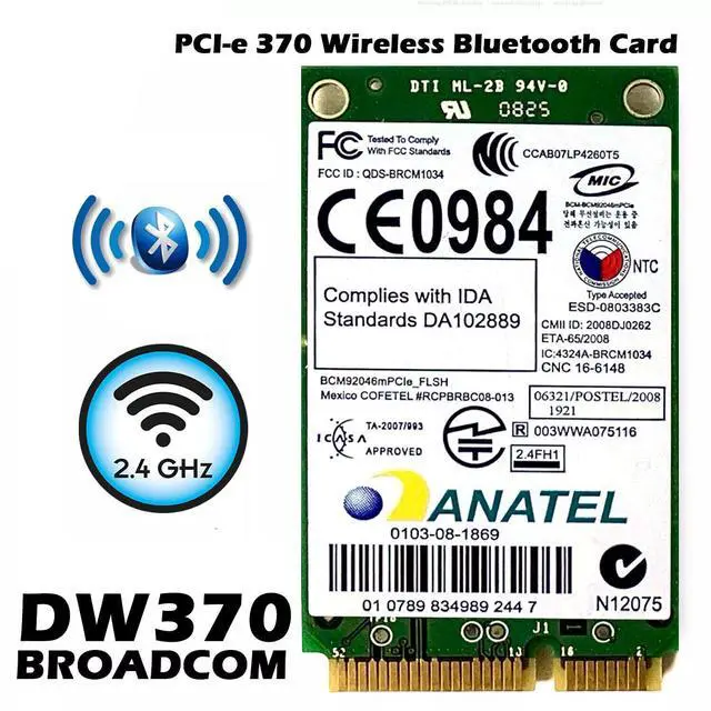 Alt view image 2 of 7 - Lot x 10 Dell Latitude E5400 Mini PCI Express Wireless Bluetooth Card P560G PW87
