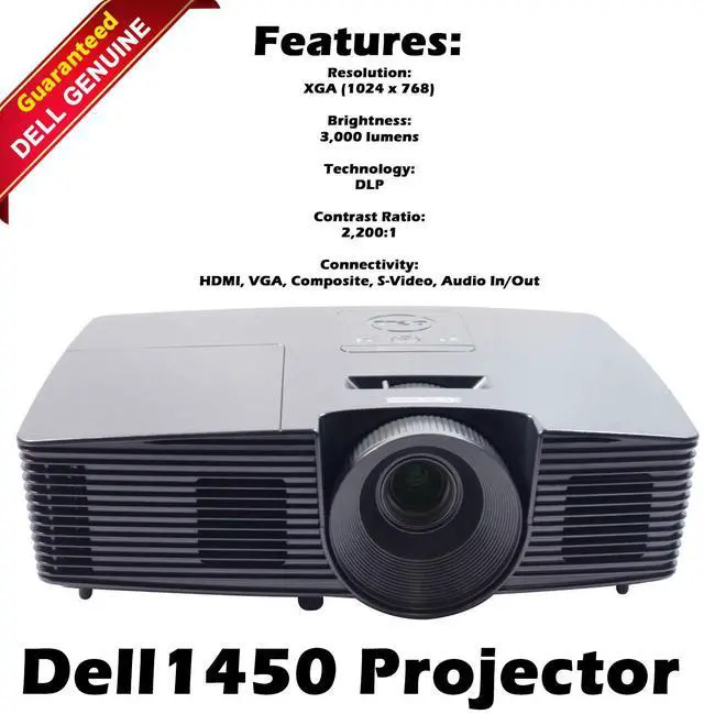 Main image of Dell 1450 Projector w/Bulb ANSI 3000 Lumens XGA (1024x768) 2200:1 KM7NY