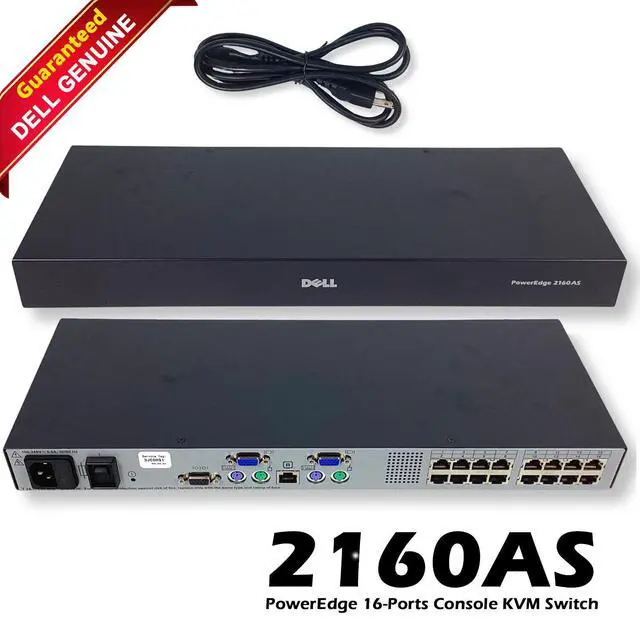 Main image of Genuine Dell PowerEdge 2160AS 16 Ports PS/2-USB KVM Console Switch D785J RP163