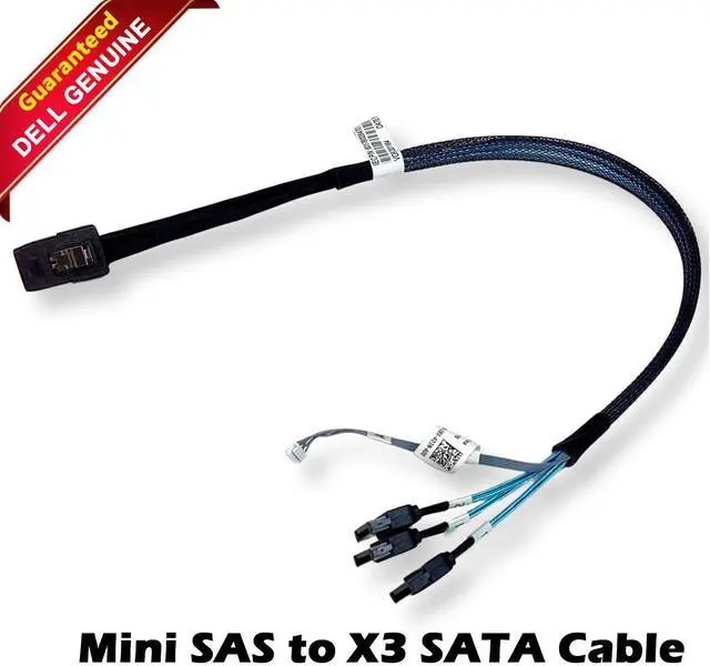 Main image of (NOT FOR HOME PC!) Lot of 2 Dell mini SAS to 3x Straight Sata cable XV676 0XV676 CN-0XV676