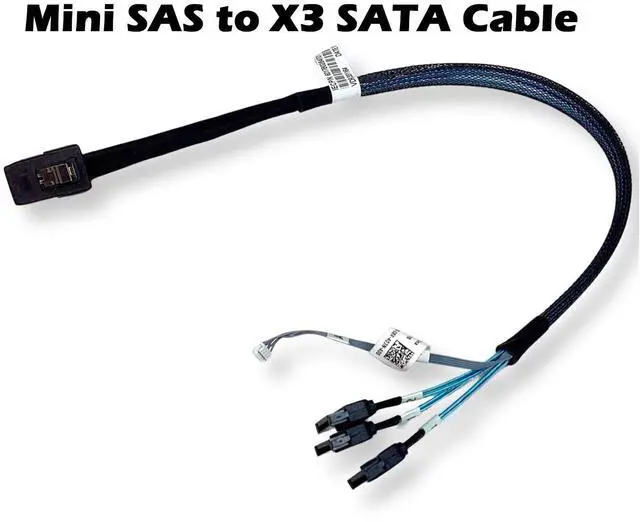 Alt view image 2 of 7 - (NOT FOR HOME PC!) Lot of 2 Dell mini SAS to 3x Straight Sata cable XV676 0XV676 CN-0XV676