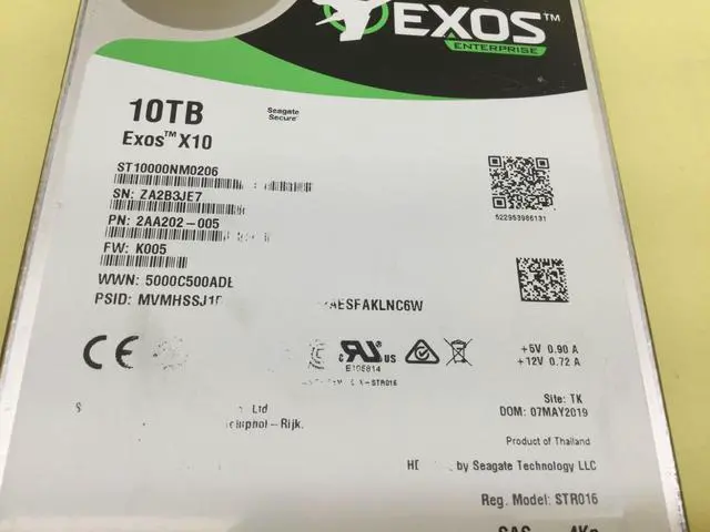 Alt view image 2 of 2 - (NOT FOR HOME PC!) SEAGATE EXOS X10 10TB 7.2K SAS 12Gb/s 3.5IN 4Kn HDD ST10000NM0206 ***Grade B