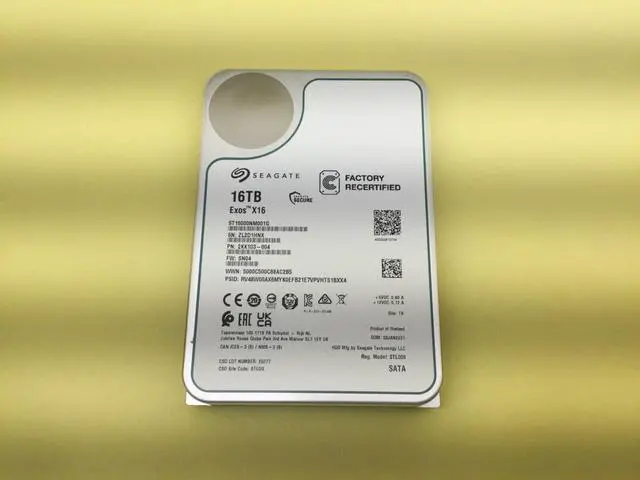 Main image of SEAGATE EXOS X16 16TB 7.2K SATA 6GBPS 256MB 3.5IN HDD ST16000NM001G