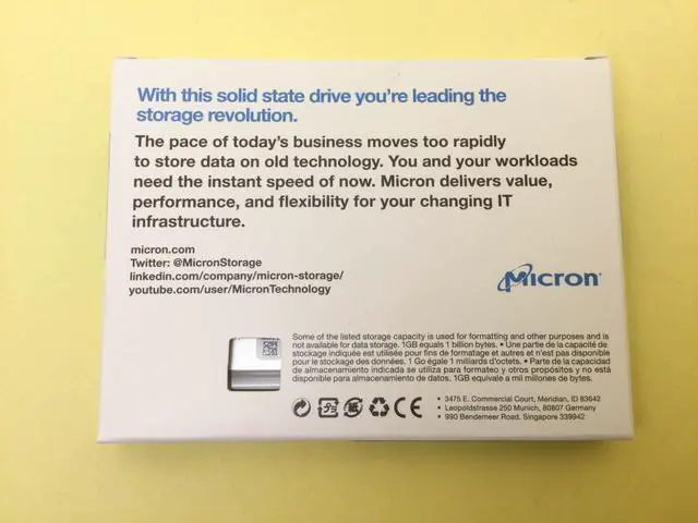 Alt view image 2 of 2 - Micron 5210 ION 7.68TB SATA 6Gb/s QLC 2.5" Enterprise SSD MTFDDAK7T6QDE