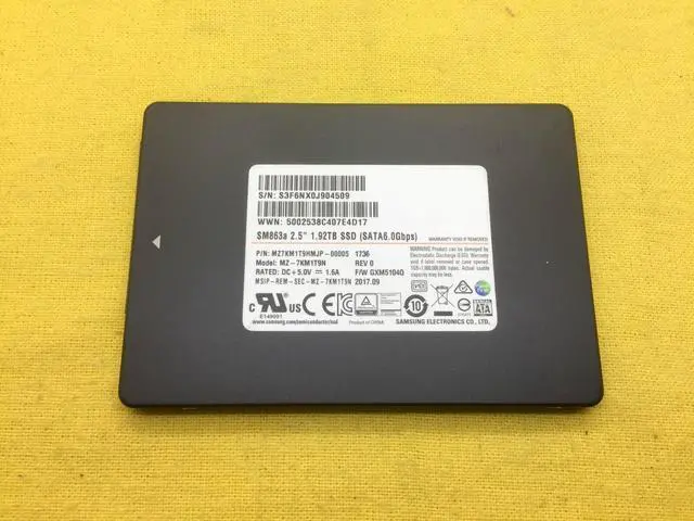Main image of MZ-7KM1T9N Samsung SM863a 2.5'' 1.92TB 6Gbps SATA SSD MZ7KM1T9HMJP