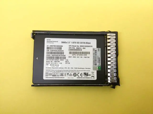 Main image of 872352-B21 HPE 1.92TB SATA 6G MIXED USE SFF SC DS SSD 872522-001