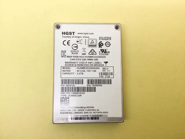 Main image of (NOT FOR HOME PC!) HGST Ultrastar SS300 3.2TB SAS 12Gb/s 2.5'' SSD HUSMR3232ASS204 EMC 118000316-02