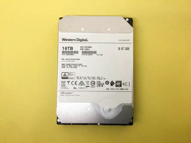 Main image of (NOT FOR HOME PC!) WD Ultrastar DC HC550 16TB 7200 RPM SAS 12Gbps 3.5" Internal HDD WUH721816AL5204