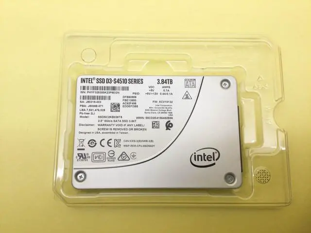 Alt view image 3 of 3 - Intel D3-S4510 Series 3.84TB SATA 6Gb/s 2.5'' SSD SSDSC2KB038T8 - OEM