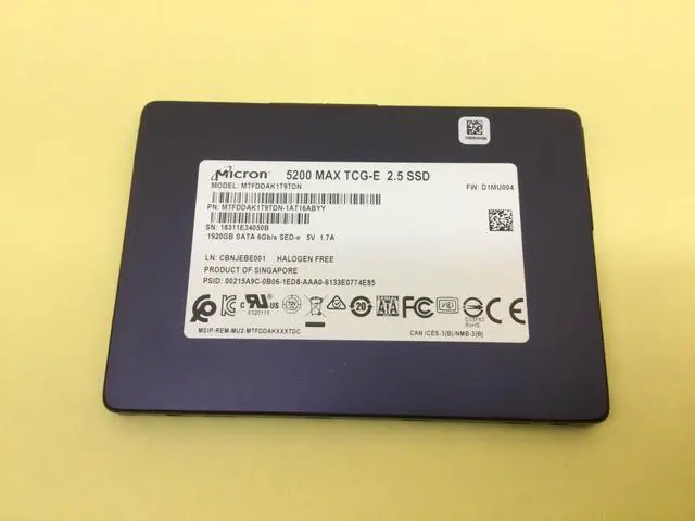Alt view image 2 of 3 - Micron 5200 MAX 1.92TB SATA 6Gbps 2.5'' Internal SSD MTFDDAK1T9TDN