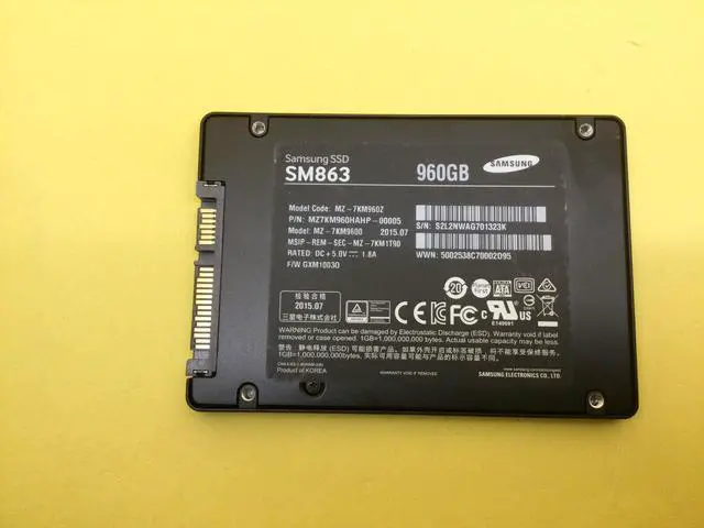 Alt view image 4 of 7 - Samsung SM863 Series 960GB SATA 6Gbps 2.5'' Internal SSD MZ-7KM9600