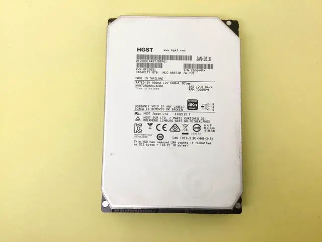 Alt view image 2 of 3 - (NOT FOR HOME PC!) HGST Ultrastar 8TB 7.2K SAS 12Gb/s 3.5in 4Kn HDD HUH728080AL4200 EMC 118000117