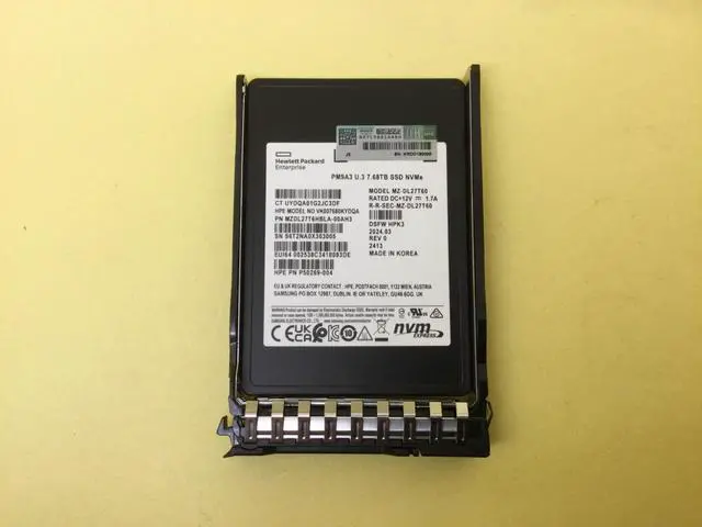 Alt view image 5 of 7 - P64848-B21 HPE 7.68TB NVME GEN4 READ INTENSIVE SFF BC U.3 SSD P65197-001