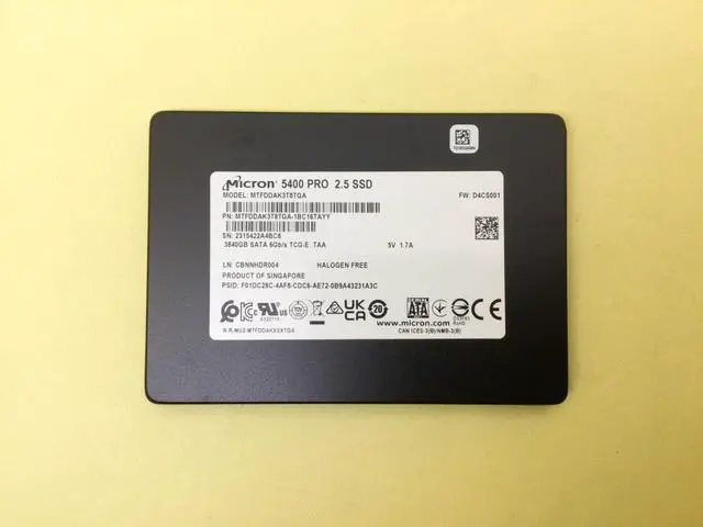 Main image of Micron 5400 PRO 3.84TB SATA 6Gb/s 2.5in SSD MTFDDAK3T8TGA