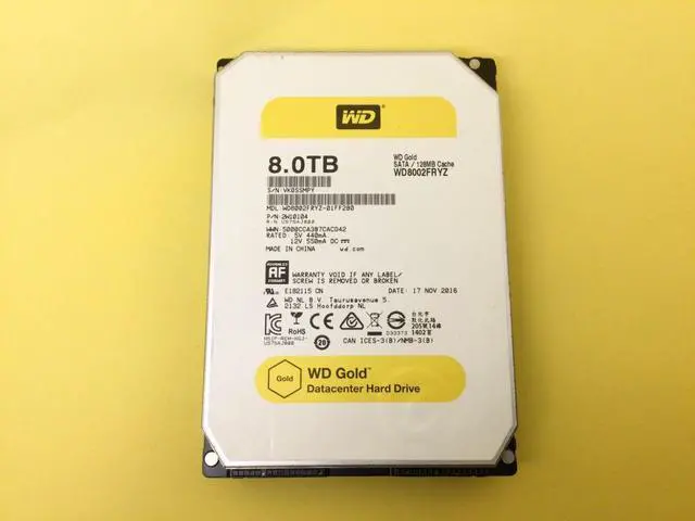 Main image of WD Gold 8TB 7200 RPM SATA 6Gb/s 3.5" Datacenter Internal HDD WD8002FRYZ