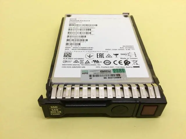 Alt view image 2 of 3 - (NOT FOR HOME PC!) P21131-B21 HPE 800GB SAS 12G MIXED USE SFF SC DS SSD P22581-001