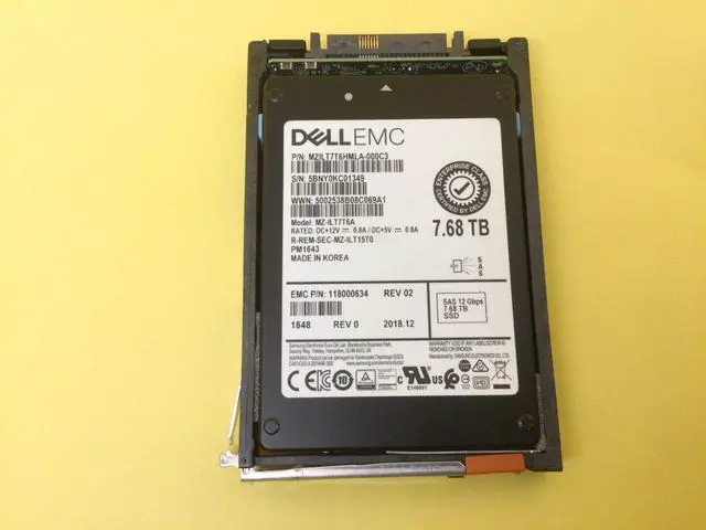 Alt view image 5 of 6 - (NOT FOR HOME PC!) 005052556 EMC 7.68TB SAS 12Gbps 2.5in FLASH SSD 118000634 Samsung MZ-ILT7T6A