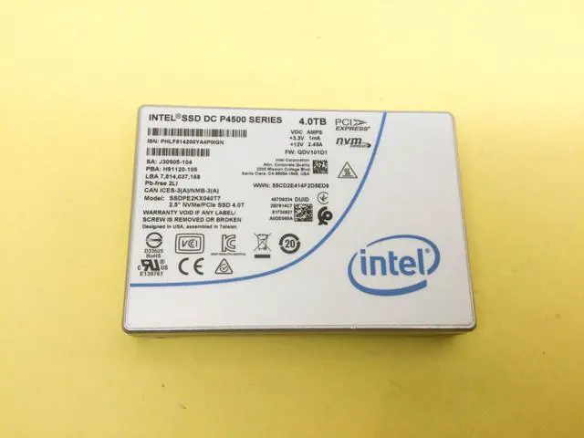 Main image of Intel DC P4500 Series 4TB NVME PCIE 2.5" Internal SSD SSDPE2KX040T7