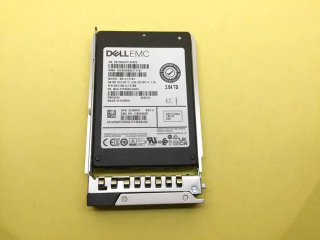Main image of (NOT FOR HOME PC!) CRNPH Dell 3.84TB SAS 12Gbps Read Intensive 2.5'' SSD 0CRNPH MZ-ILT3T8C 14G