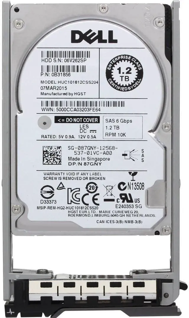 Alt view image 5 of 5 - (NOT FOR HOME PC!) Dell 1.2TB 10K 6Gbps SAS 2.5 HDD (87GNY)