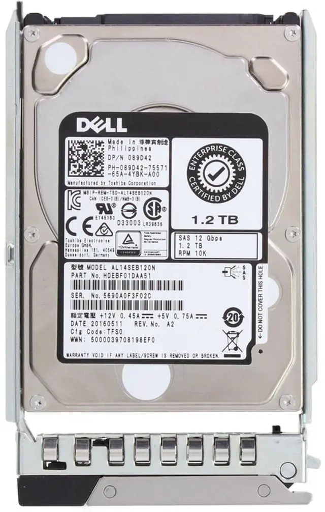 Alt view image 5 of 5 - (NOT FOR HOME PC!) Dell 1.2TB 10K 12Gbps SAS 2.5 HDD 512n CPO (89D42-CO3)