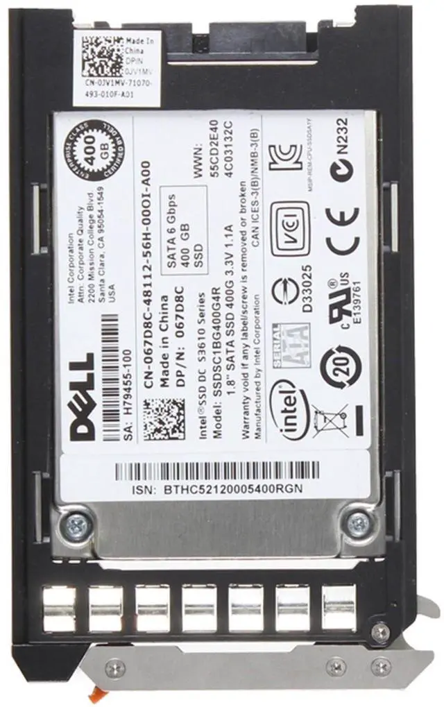 Alt view image 5 of 5 - Dell 400GB 6Gbps SATA MU MLC 1.8 SSD S3610 CPO (67D8C-R)