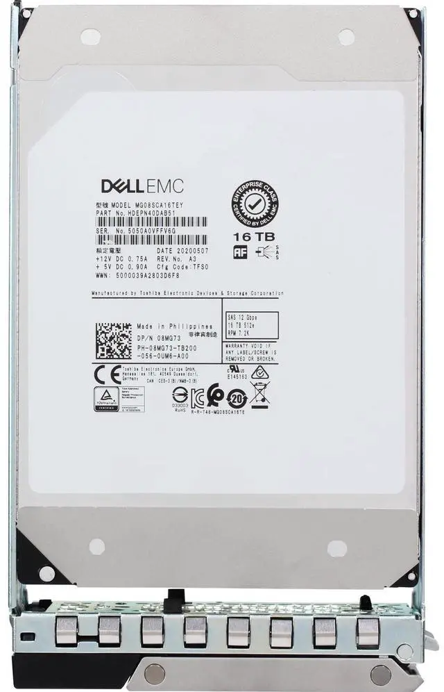 Alt view image 5 of 5 - (NOT FOR HOME PC!) Dell 16TB 7.2K 12Gbps NL SAS 3.5 HDD 512e (ME4) (8MG73-R)