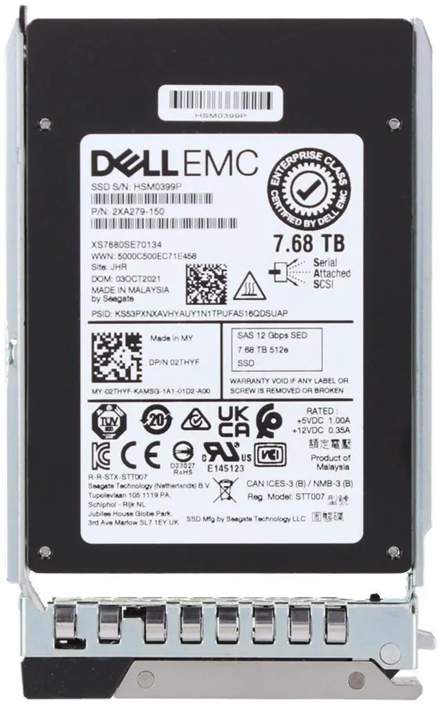 Alt view image 5 of 5 - (NOT FOR HOME PC!) Dell 7.68TB 12Gbps vSAS RI TLC SED 2.5 SSD XS7680SE70134 (2THYF-R)