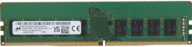 Alt view image 3 of 3 - (NOT FOR HOME PC!) Micron 32GB 2Rx8 PC4-3200 ECC Unbuffered (MTA18ASF4G72AZ-3G2F1ZI-OSTK)