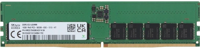 Alt view image 3 of 3 - (NOT FOR HOME PC!) Hynix 16GB 1Rx8 DDR5 ECC UDIMM 5600MT/s Unbuffered (HMCG78AGBEA081N-OSTK) - OEM