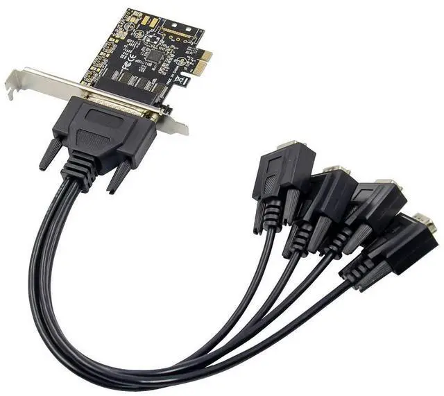 Alt view image 2 of 3 - X-MEDIA XM-PEX-4S | 4-Port DB9 RS232 Serial PCI Express PCIe Card Breakout Cable