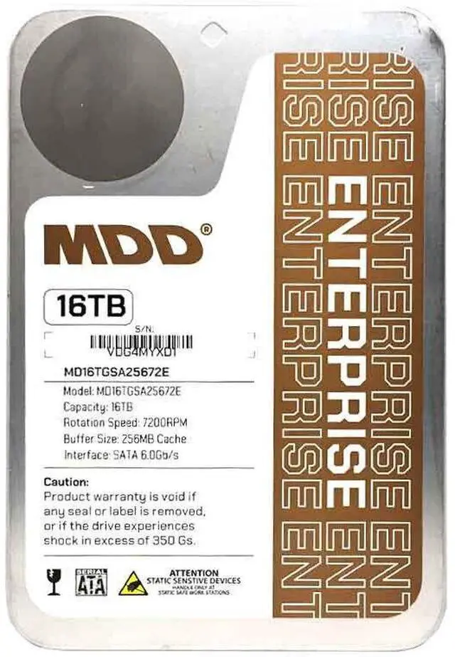 Alt view image 2 of 6 - MDD 16TB 7200RPM 256MB Cache SATA 6.0Gb/s 3.5" Internal Enterprise Hard Drive