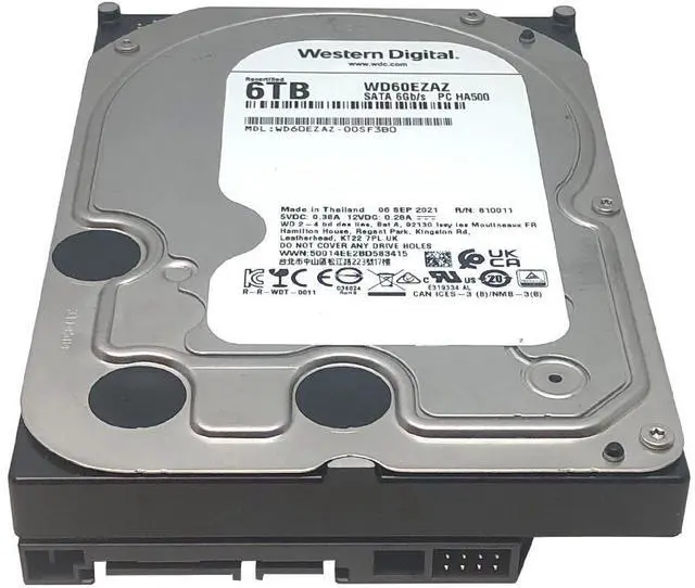 Alt view image 2 of 6 - Western Digital 6TB 256MB SATA 6Gb/s 3.5" WD60EZAZ Internal Hard Drive