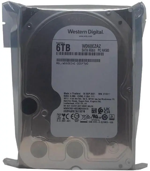 Alt view image 4 of 6 - Western Digital 6TB 256MB SATA 6Gb/s 3.5" WD60EZAZ Internal Hard Drive