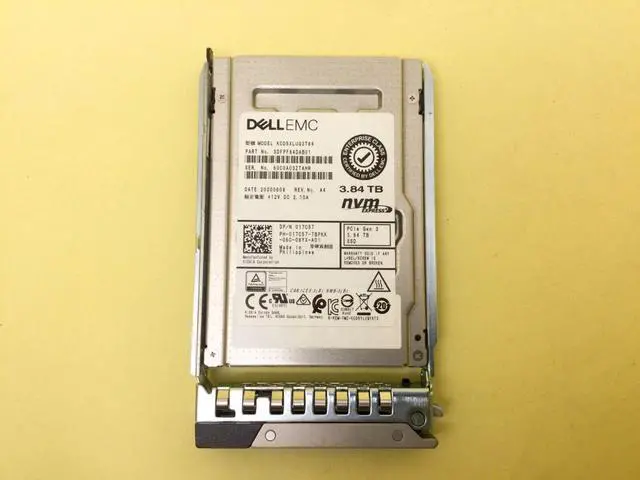 Main image of 17C57 Dell 3.84TB PCIe NVMe Read Intensive U.2 2.5in SSD 017C57 KCD5XLUG3T84
