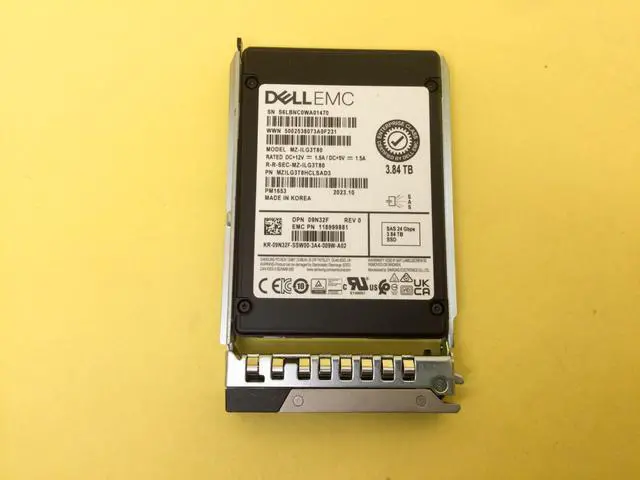 Alt view image 2 of 4 - (NOT FOR HOME PC!) 9N32F DELL 3.84TB SAS 24Gb/s Read Intensive 2.5" SSD 09N32F MZ-ILG3T80
