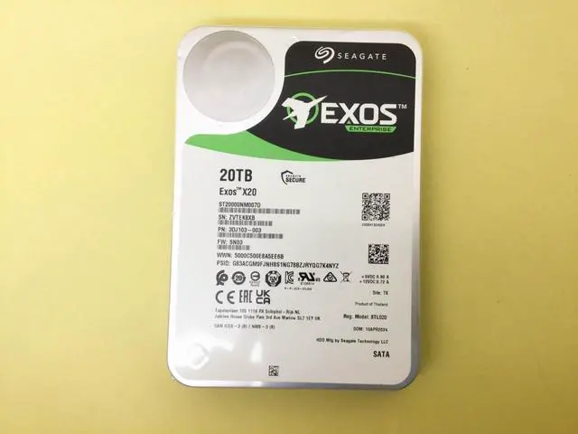 Alt view image 2 of 3 - Seagate Exos X20 20TB 7.2K SATA 6Gb/s 3.5in 256MB Internal HDD ST20000NM007D