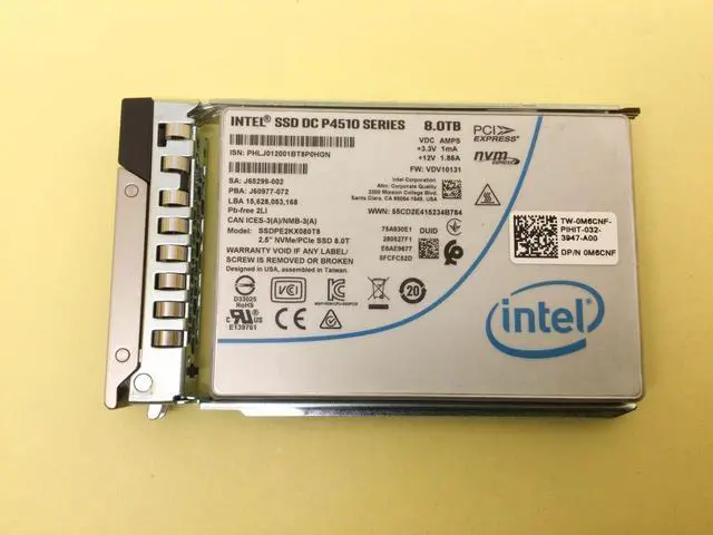 Used Acceptable: M6CNF Dell Intel DC P4510 8TB PCIe NVMe