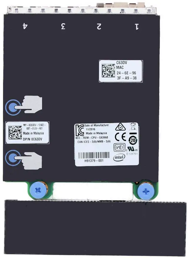 Alt view image 5 of 5 - Dell Intel X520 Dual 10Gb SFP & I350 Dual 1Gb RJ45 rNDC (C63DV)