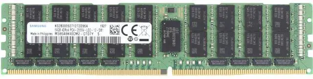 Alt view image 3 of 3 - Samsung 64GB 4DRx4 LRDIMM- 2666MT/s Load Reduced (M386A8K40CM2-CTD-OSTK)