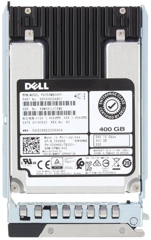 Alt view image 5 of 5 - (NOT FOR HOME PC!) Dell 400GB 12Gbps SAS WI MLC 2.5 SSD PX05SMB040 CPO (5VHHG-CO3)