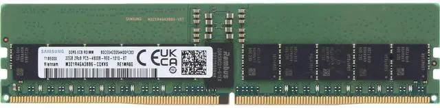 Alt view image 3 of 3 - Samsung 32GB 2Rx8 DDR5 RDIMM- 4800MT/s (M321R4GA3BB6-CQKVS-OSTK)