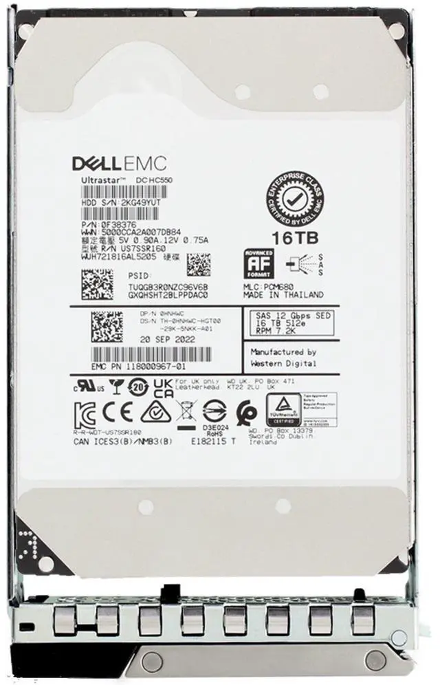 Alt view image 5 of 5 - (NOT FOR HOME PC!) Dell 16TB 7.2K 12Gbps NL SAS 3.5 HDD FIPS 512e (ME) (HNHWC)