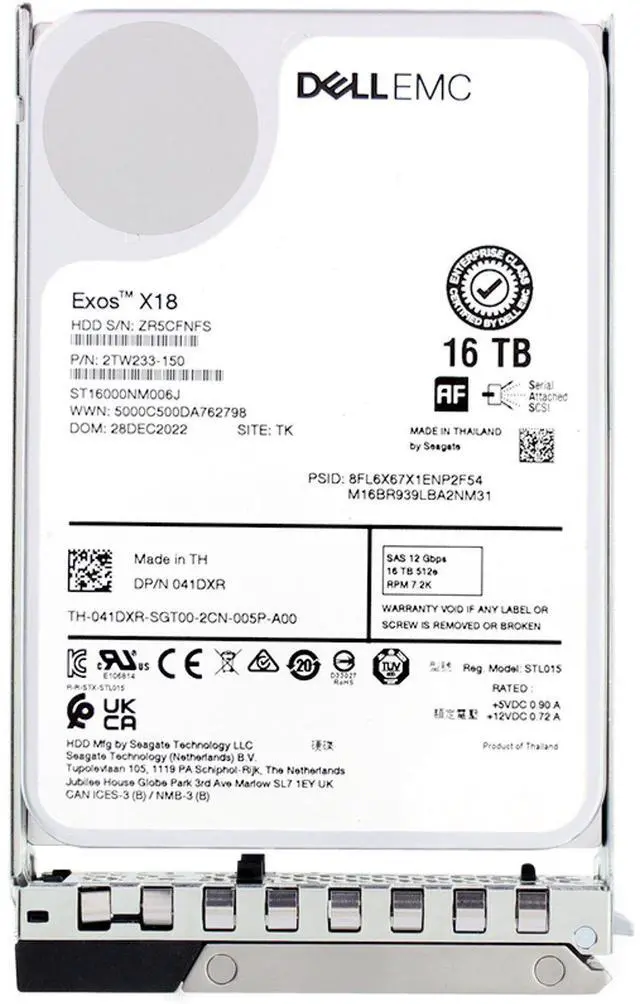 Alt view image 5 of 5 - (NOT FOR HOME PC!) Dell 16TB 7.2K 12Gbps NL SAS 3.5 HDD 512e (ME) (41DXR)