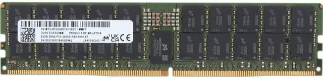 Main image of Micron 64GB 2Rx4 DDR5 RDIMM- 5600MT/s (MTC40F2046S1RC56BG1-OSTK)